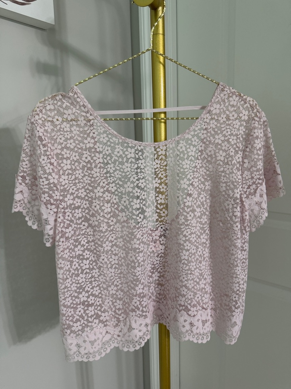 New Victoria’s Secret Light Pink Lace Crop Top